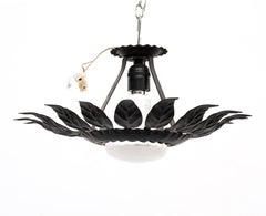 Mid-Century Modern Sunburst Brass Pendant Lamp – Circa 1960, France