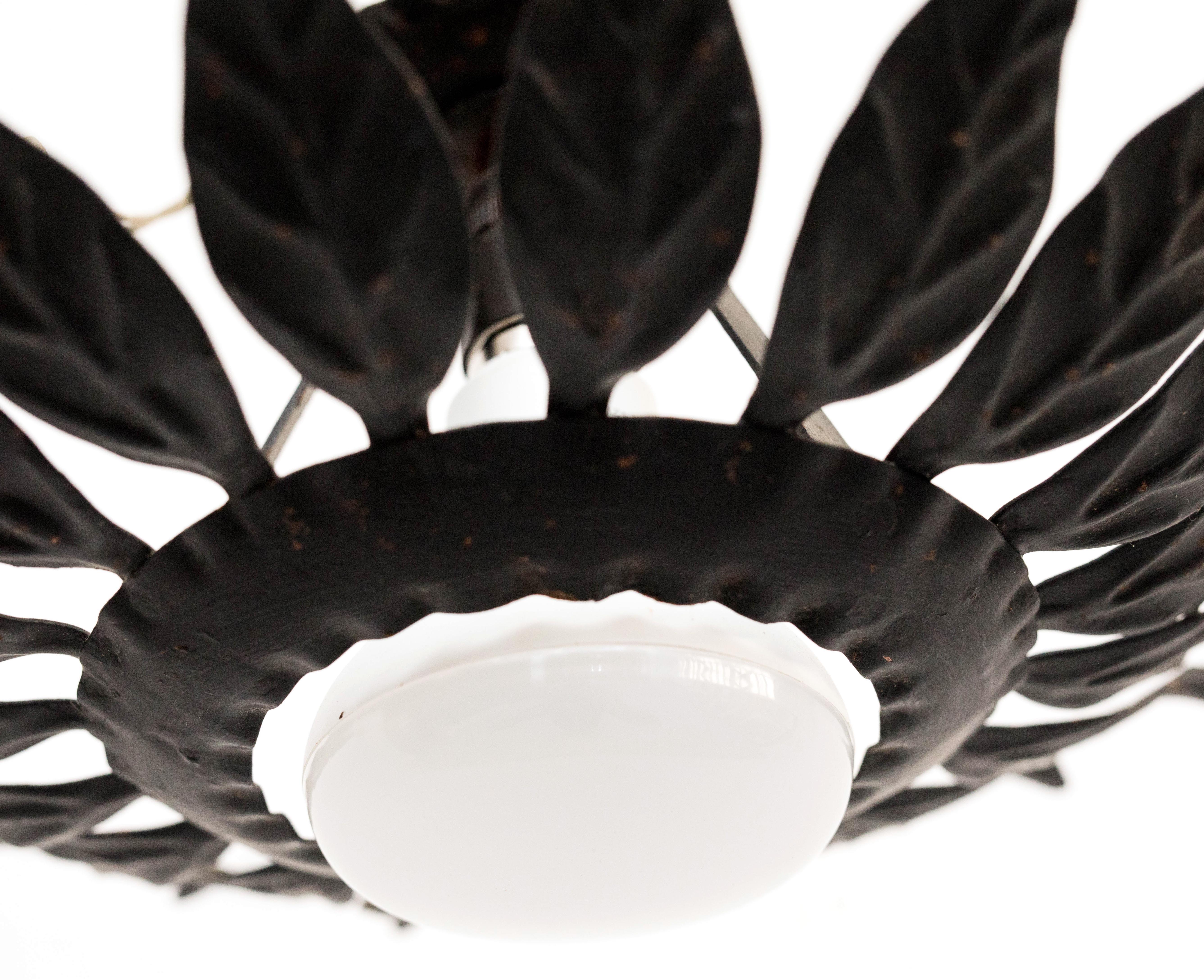 Mid-Century Modern Sunburst Brass Pendant Lamp – Circa 1960, France For Sale 3