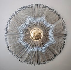 Sculpture murale en laiton Sunburst de Casa Devall, moderne du milieu du siècle dernier