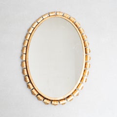 Mid-Century Modern Sunburst Mirror Messing, um 1960