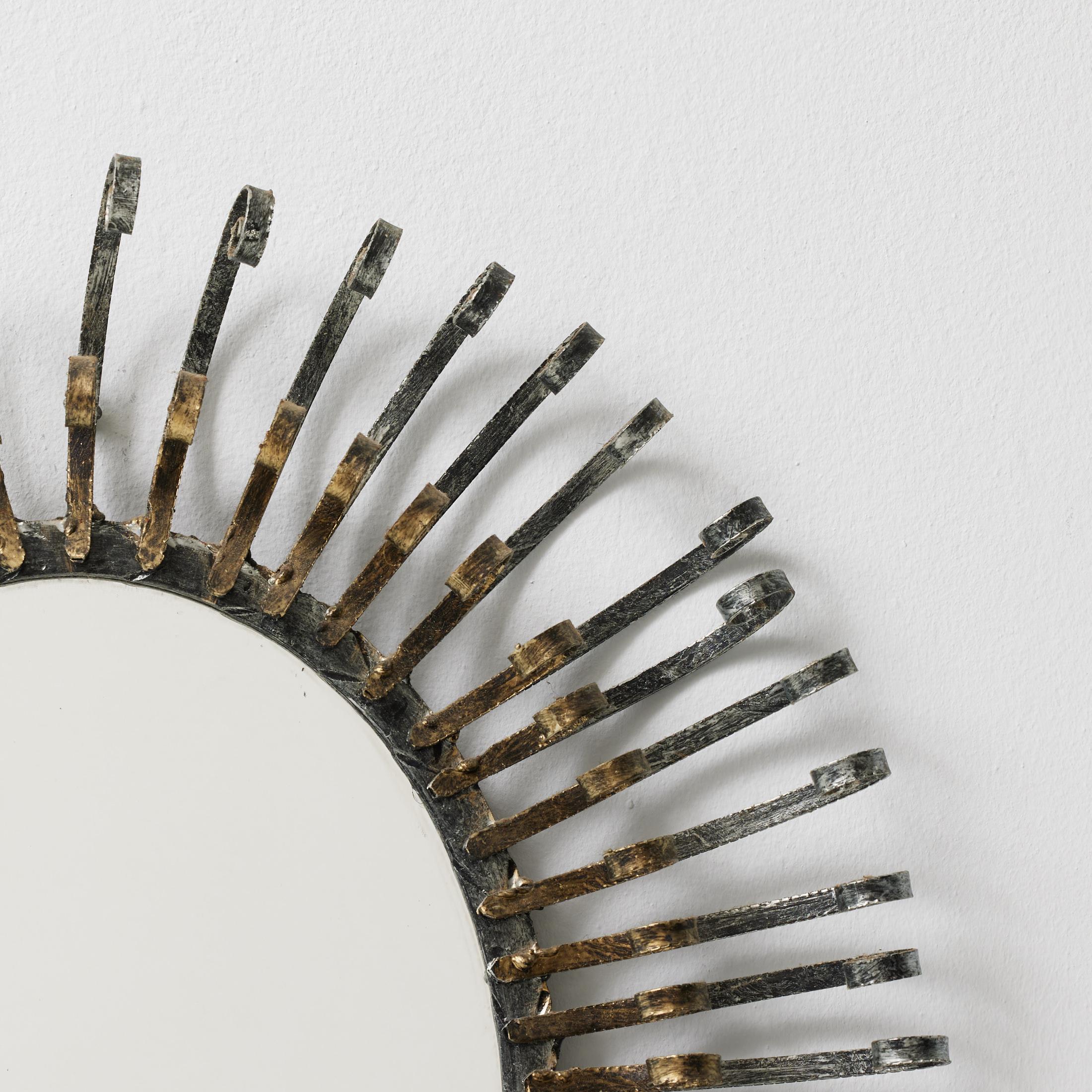 Mid-Century Modern Sunburst Mirror Brass, circa 1960 en Bueno estado para la venta en Barcelona, ES