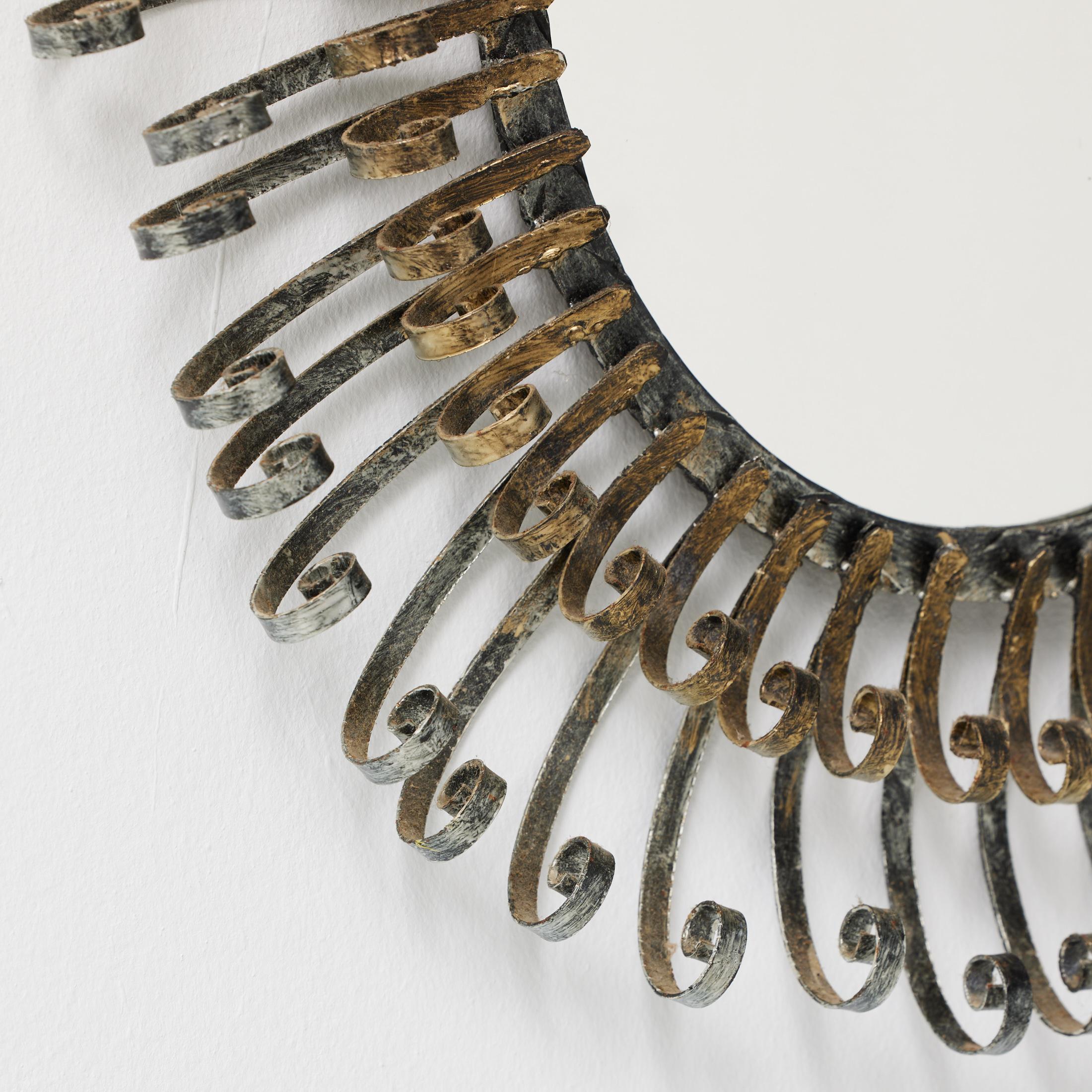Mid-Century Modern Sunburst Mirror Brass, circa 1960 en venta 1