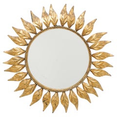 Mid-Century Modern Sunburst Mirror Brass, circa 1960