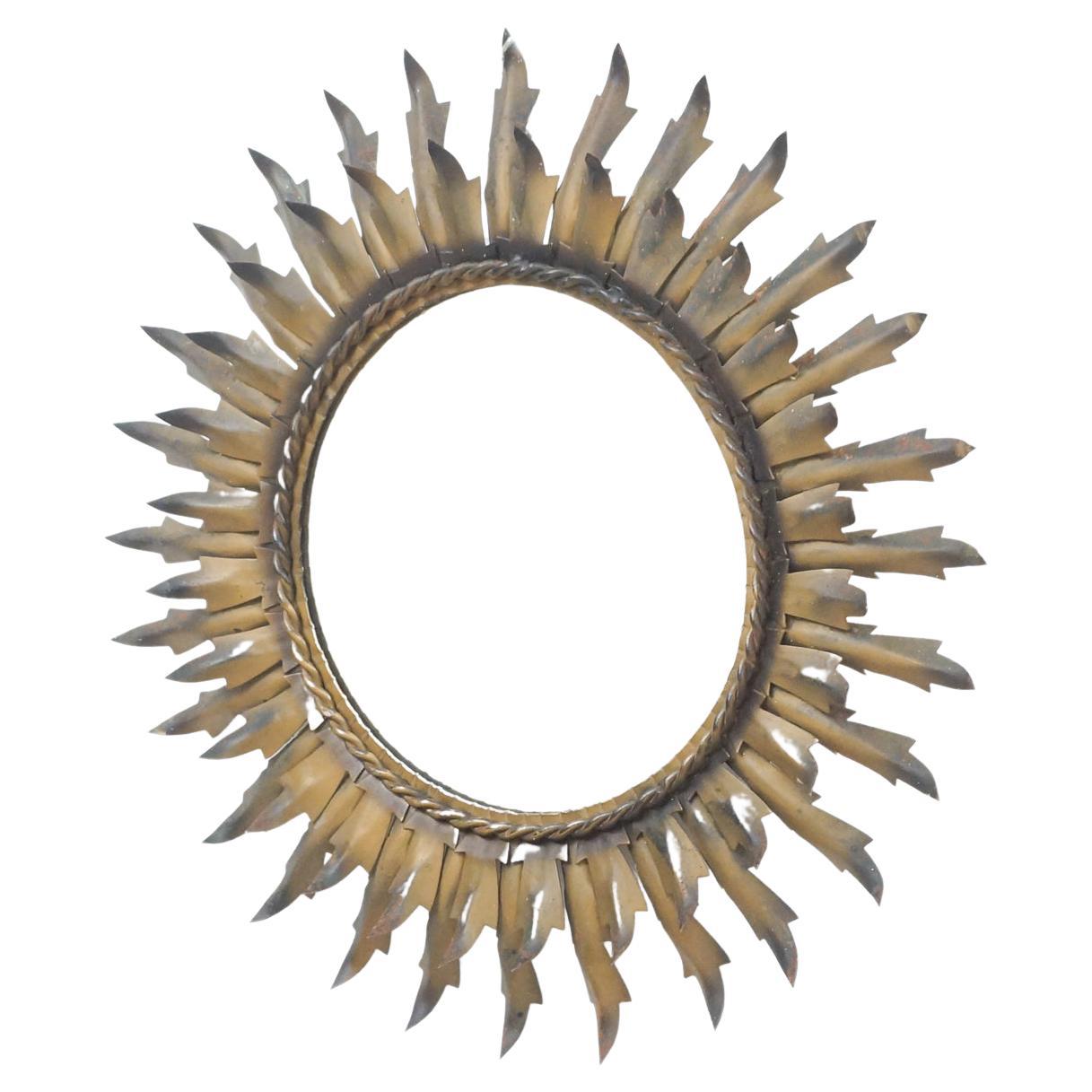 Mid-Century Modern Sunburst Mirror Brass, circa 1960