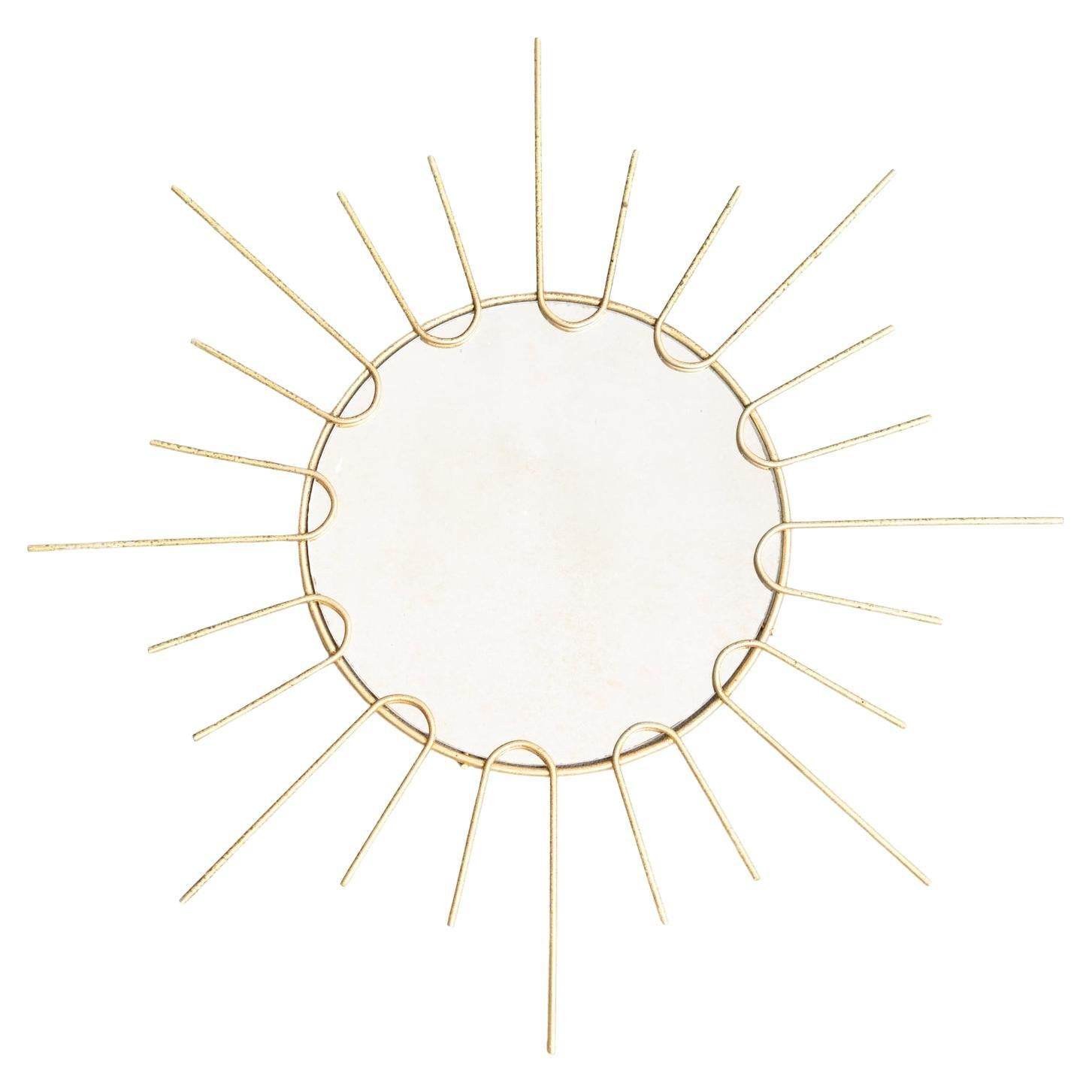 Espejo moderno de mediados de siglo Sunburst Latón, hacia 1960