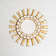 Specchio a raggiera moderno di metà secolo, 1950 circa