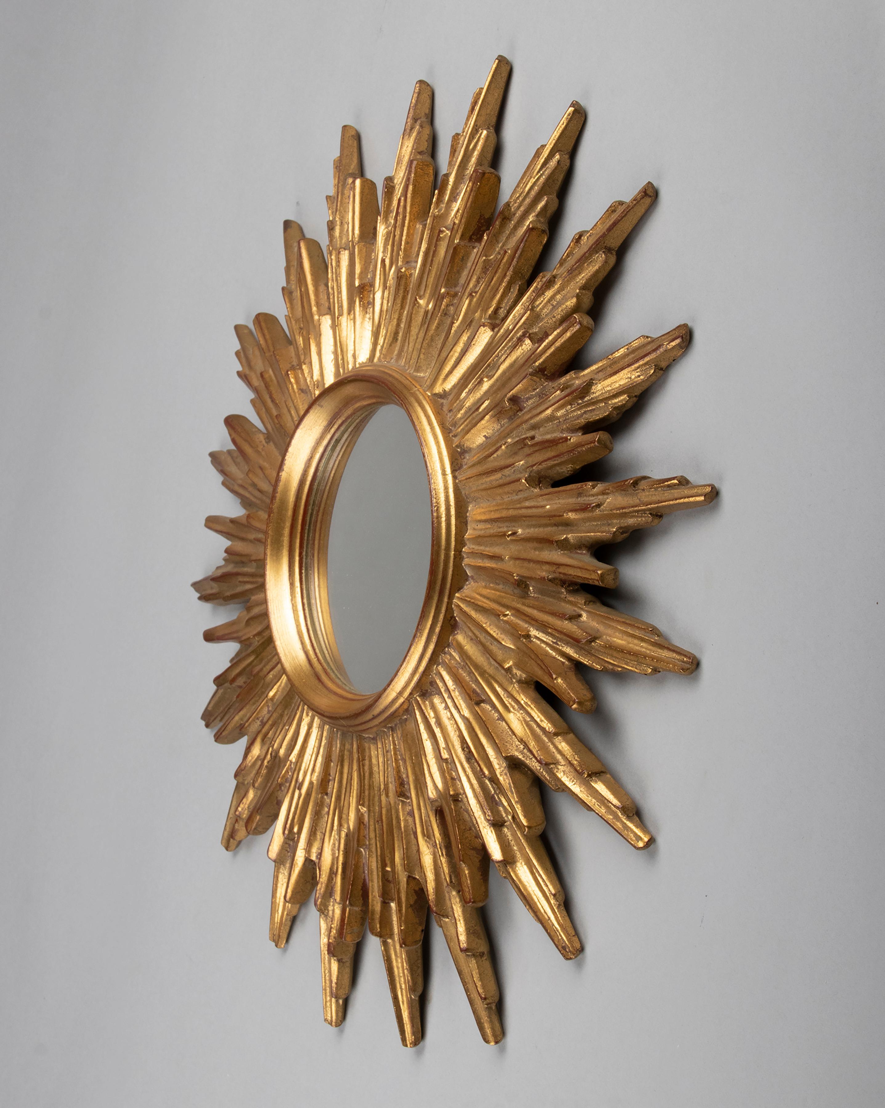 Belgian Mid-Century Modern Sunburst Mirror