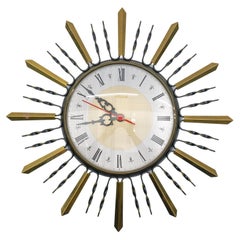 Mid-Century Modern Sunburst Wall Clock by CONDOR, 1950s