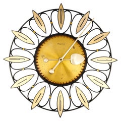 Orologio da parete a raggiera di DUGENA in ottone, Germania, anni '60, metà del secolo scorso