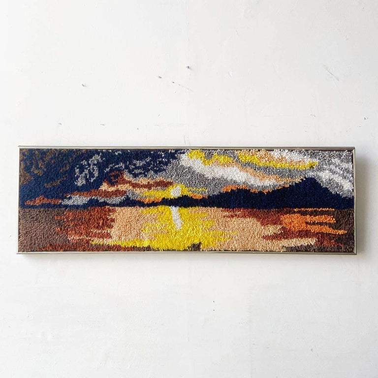 MidCentury Modern Sunset Textile Art For Sale at 1stDibs