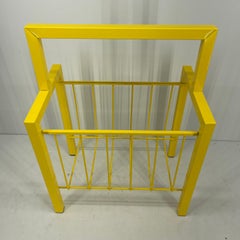 Mid-Century Modern Sunshine Yellow Magazine or Vinyl Records Rack