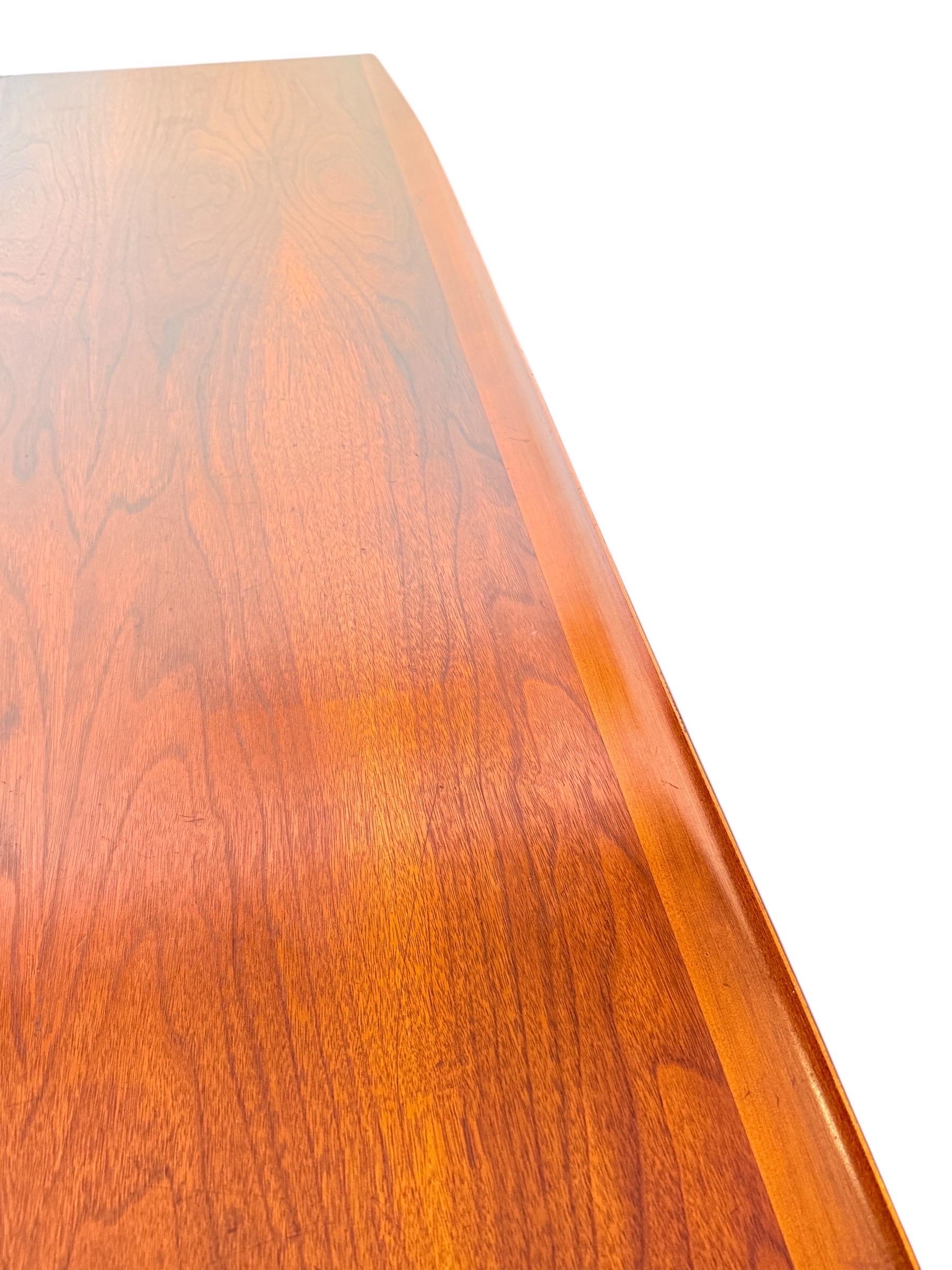 Mid-Century Modern Surfboard Coffee Table by Bassett in Black Walnut 5
