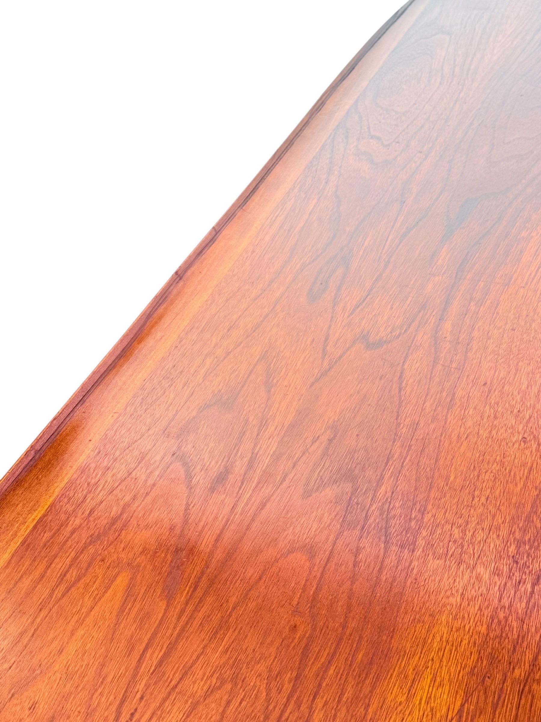 Mid-Century Modern Surfboard Coffee Table by Bassett in Black Walnut 7