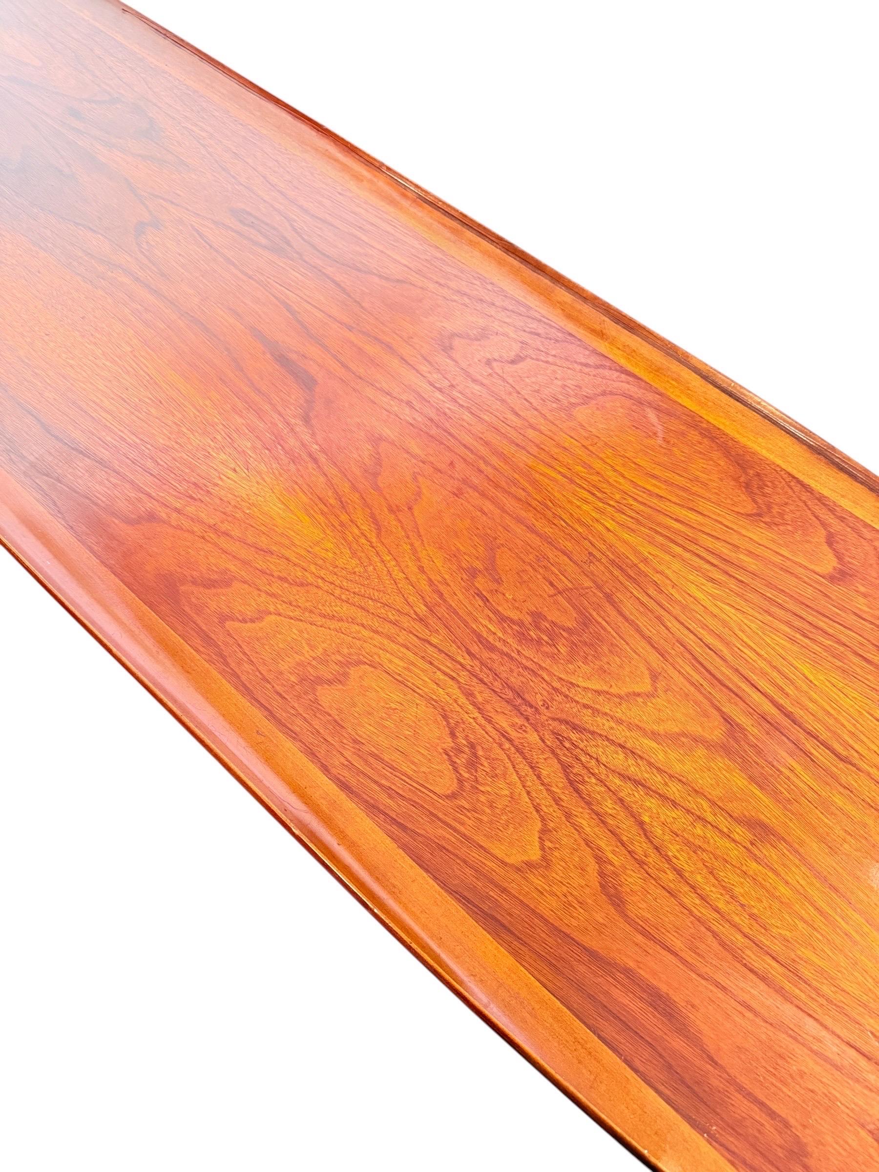 Mid-Century Modern Surfboard Coffee Table by Bassett in Black Walnut 8