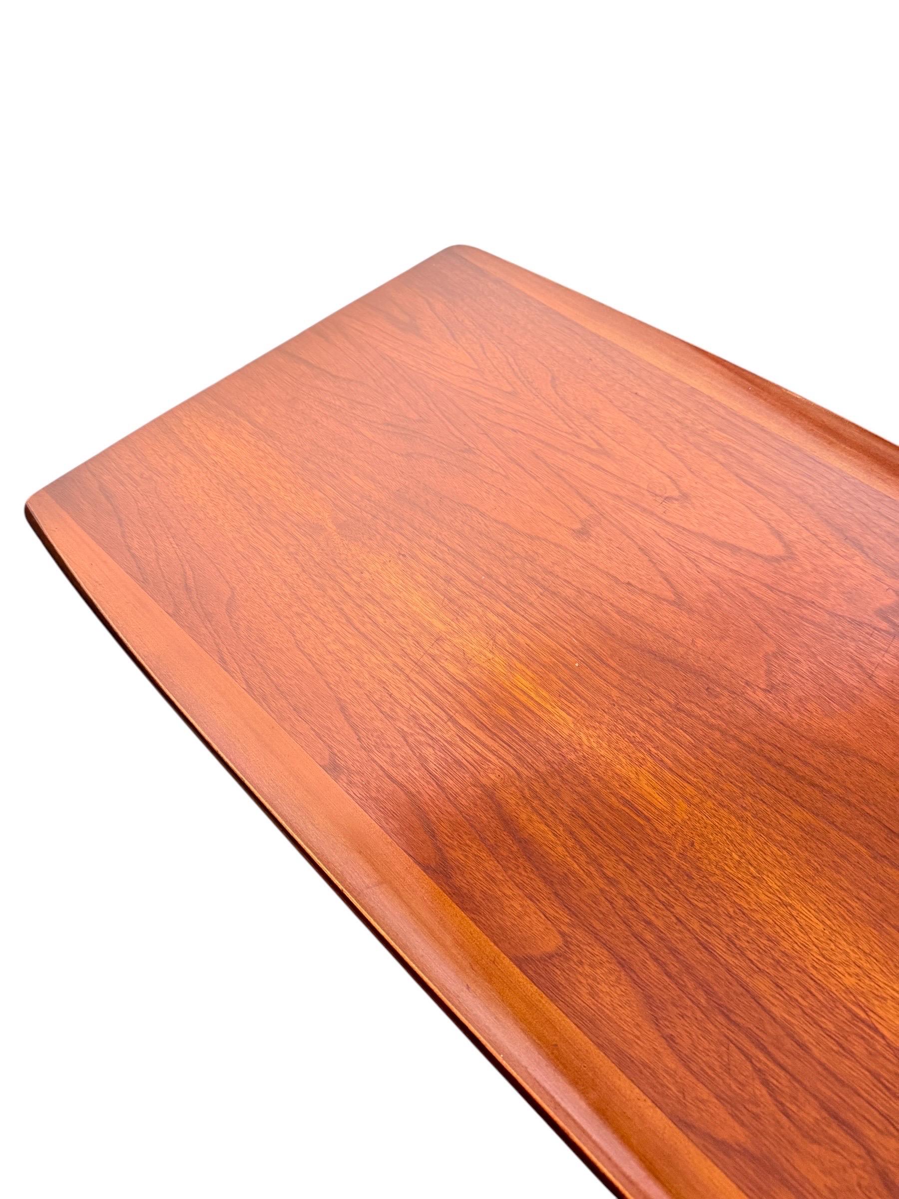 Mid-Century Modern Surfboard Coffee Table by Bassett in Black Walnut 10