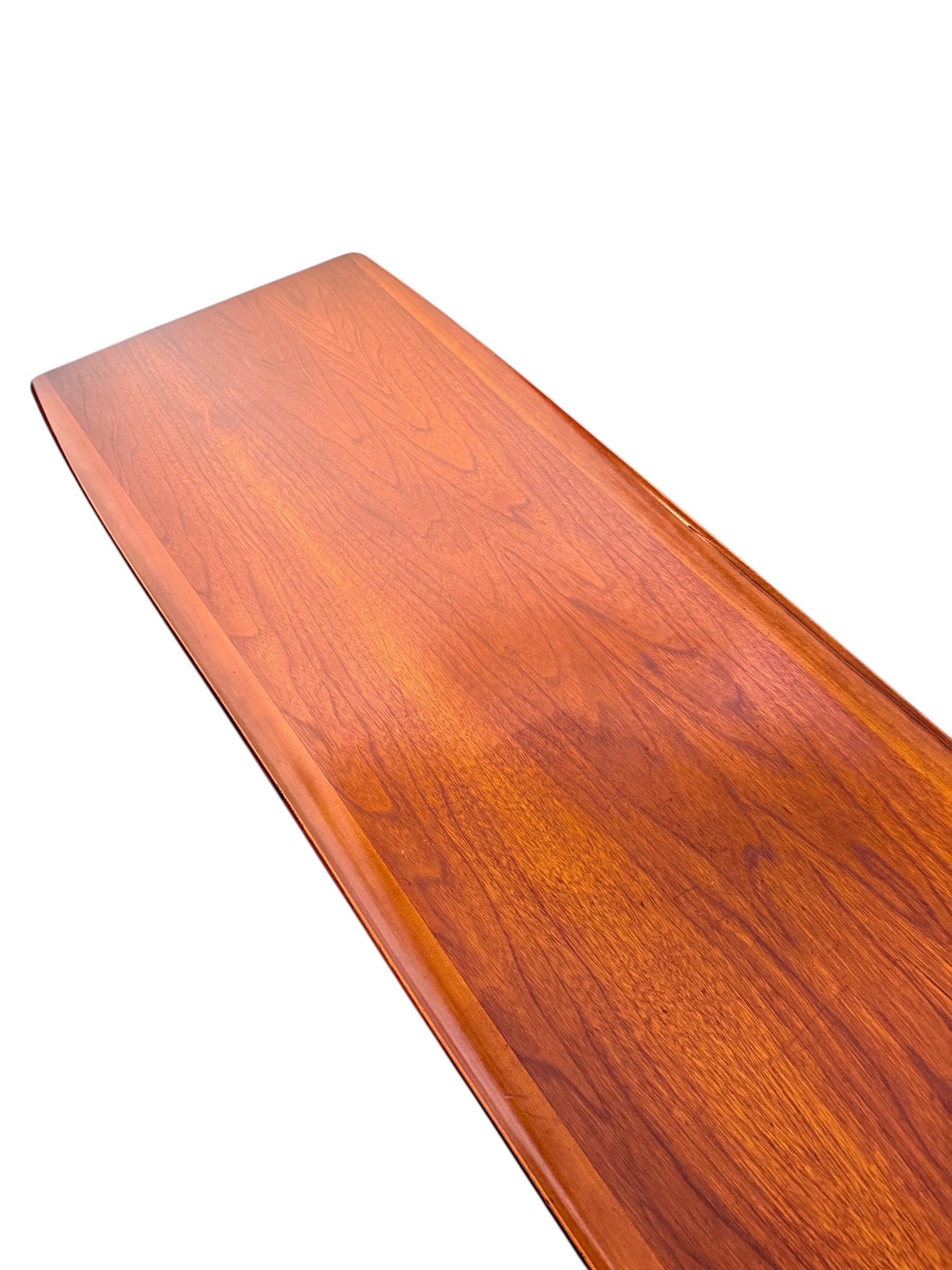 Mid-Century Modern Surfboard Coffee Table by Bassett in Black Walnut 11