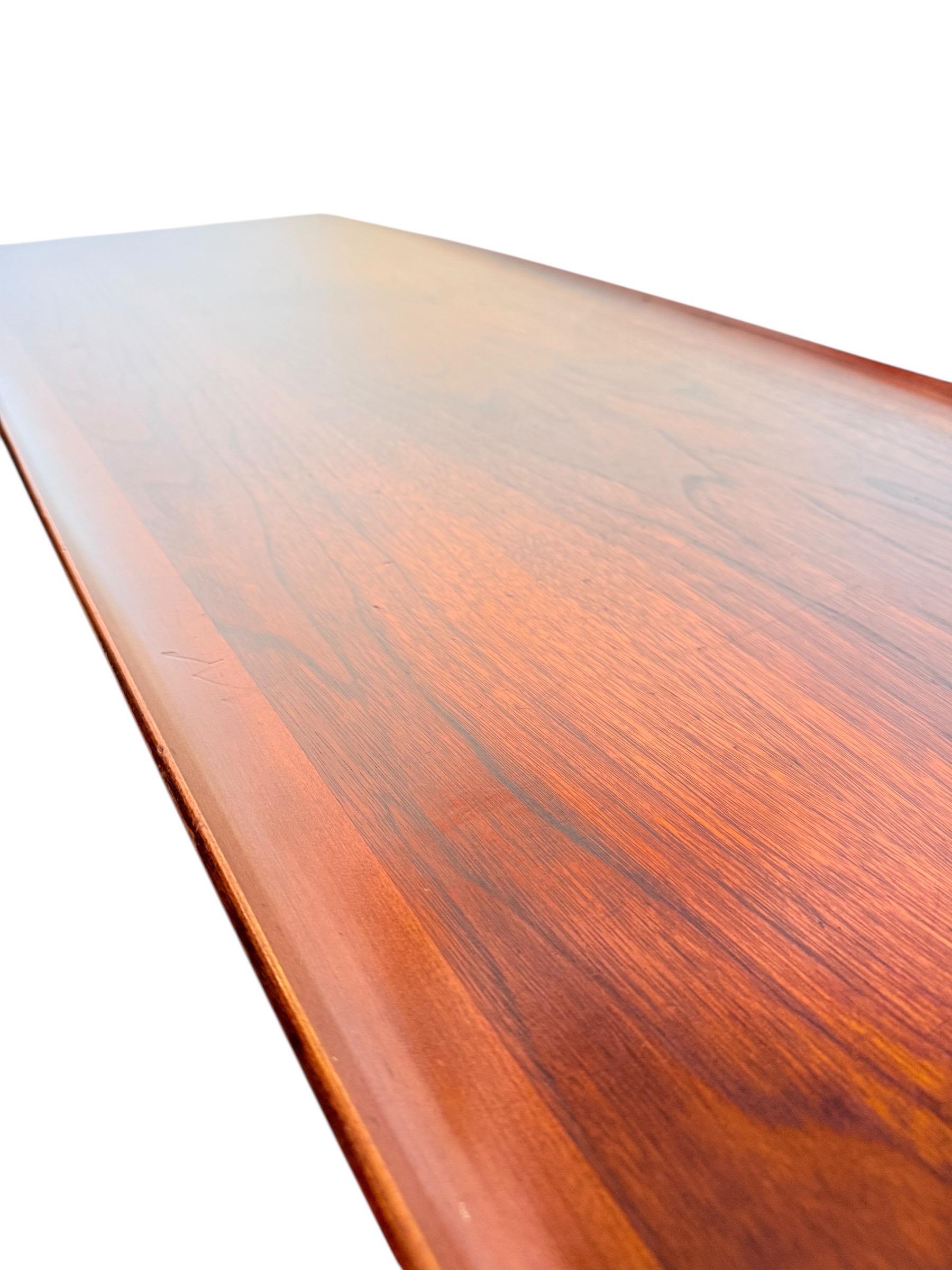 20th Century Mid-Century Modern Surfboard Coffee Table by Bassett in Black Walnut