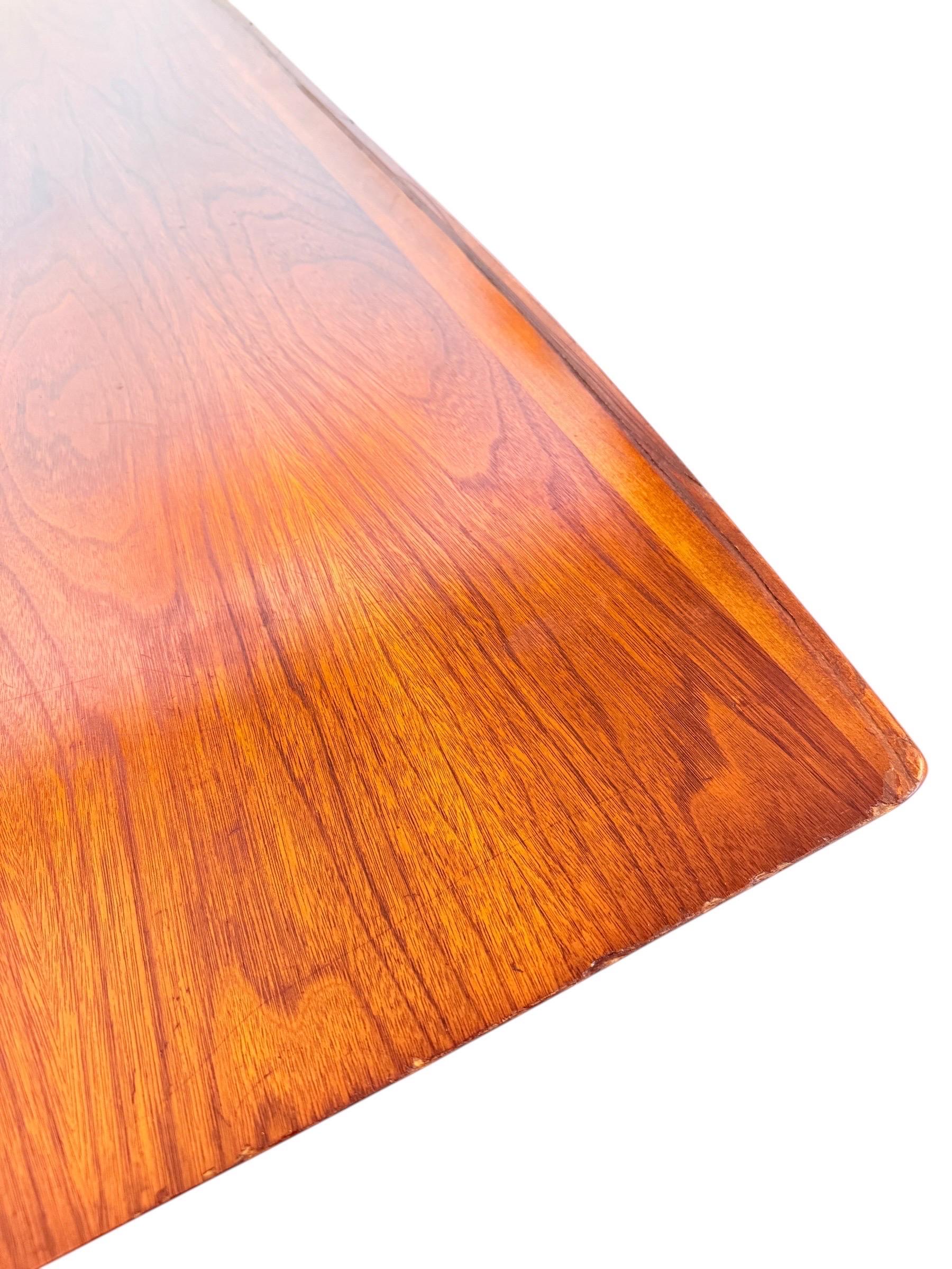 Mid-Century Modern Surfboard Coffee Table by Bassett in Black Walnut 3