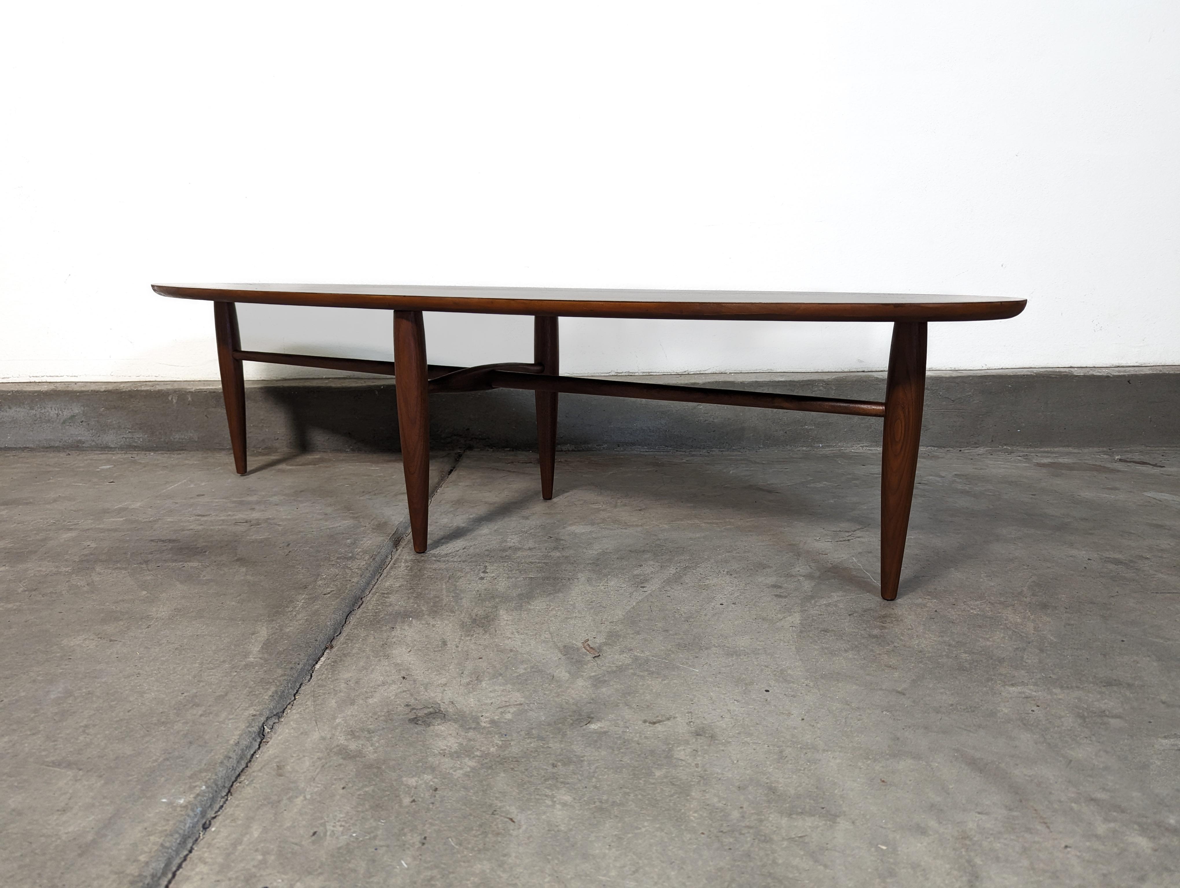 Mid-20th Century Mid Century Modern Surfboard Coffee Table by Mersman, c1960s For Sale