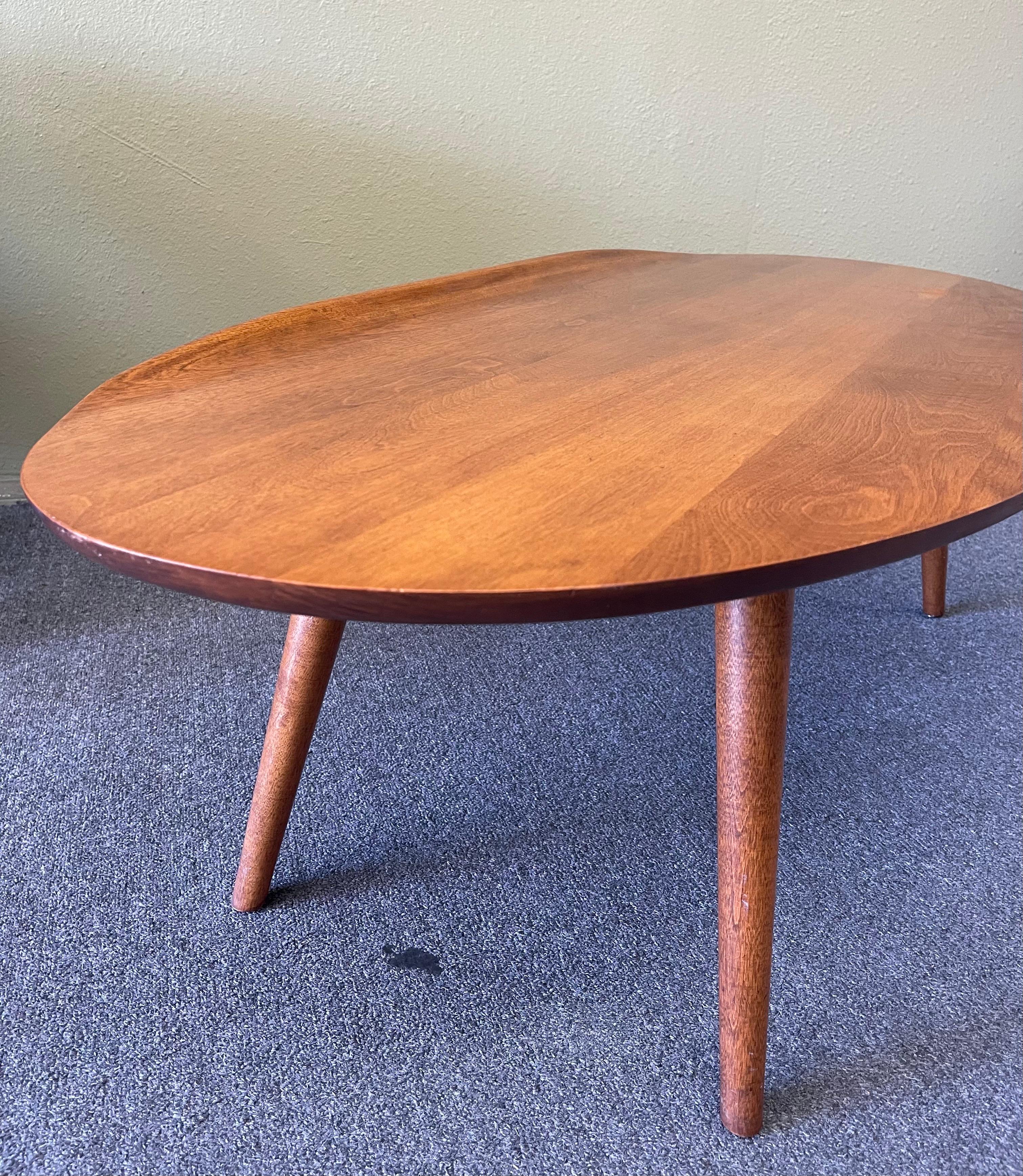 American Mid-Century Modern Surfboard Coffee Table by Russel Wright for Conant Ball