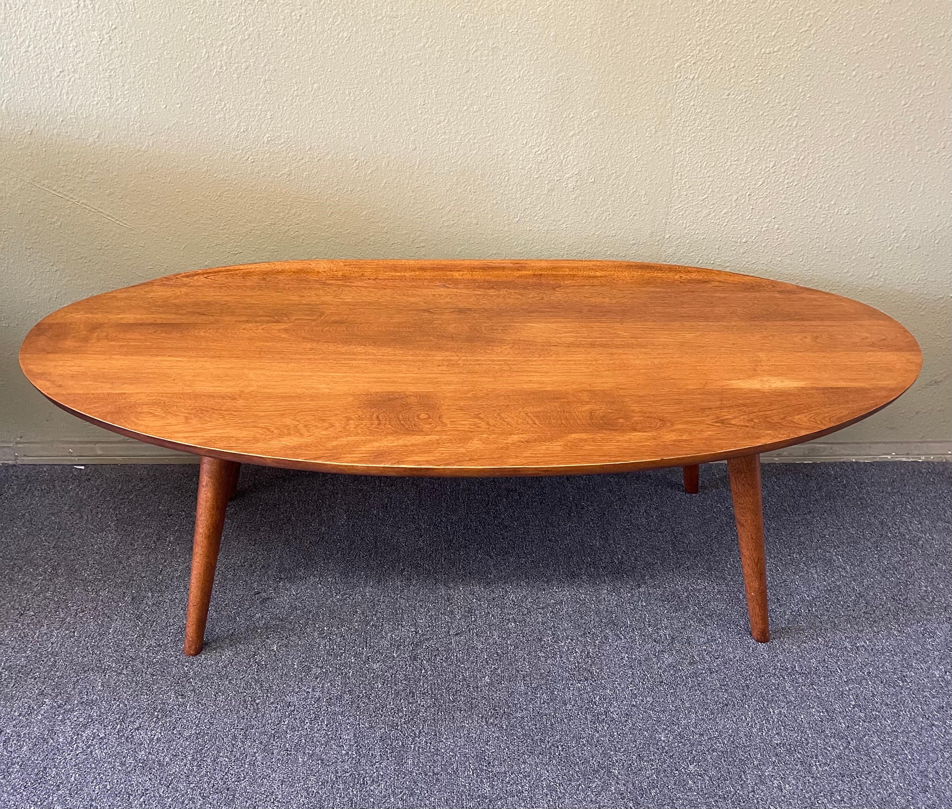 Mid-Century Modern Surfboard Coffee Table by Russel Wright for Conant Ball In Excellent Condition In San Diego, CA