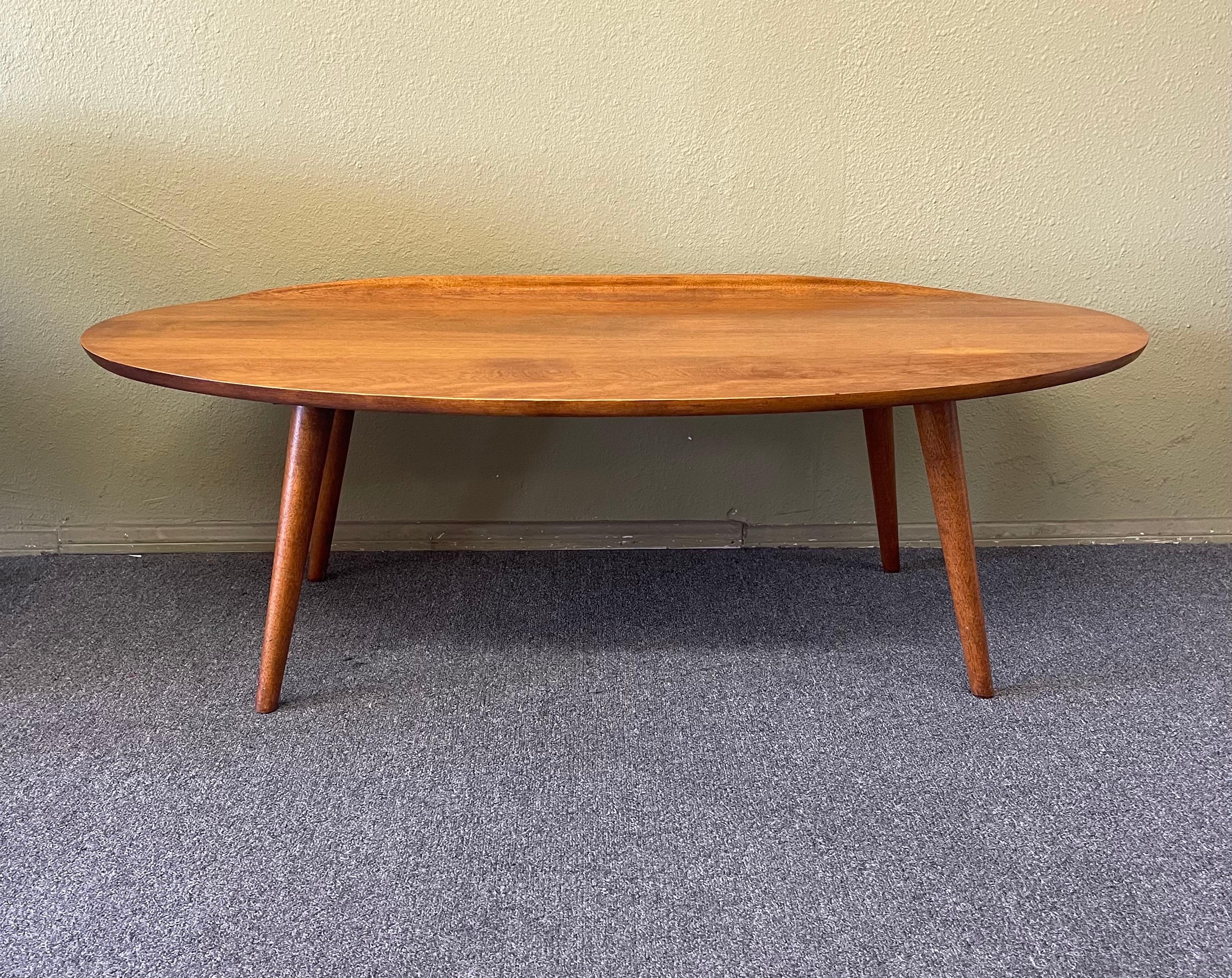 20th Century Mid-Century Modern Surfboard Coffee Table by Russel Wright for Conant Ball