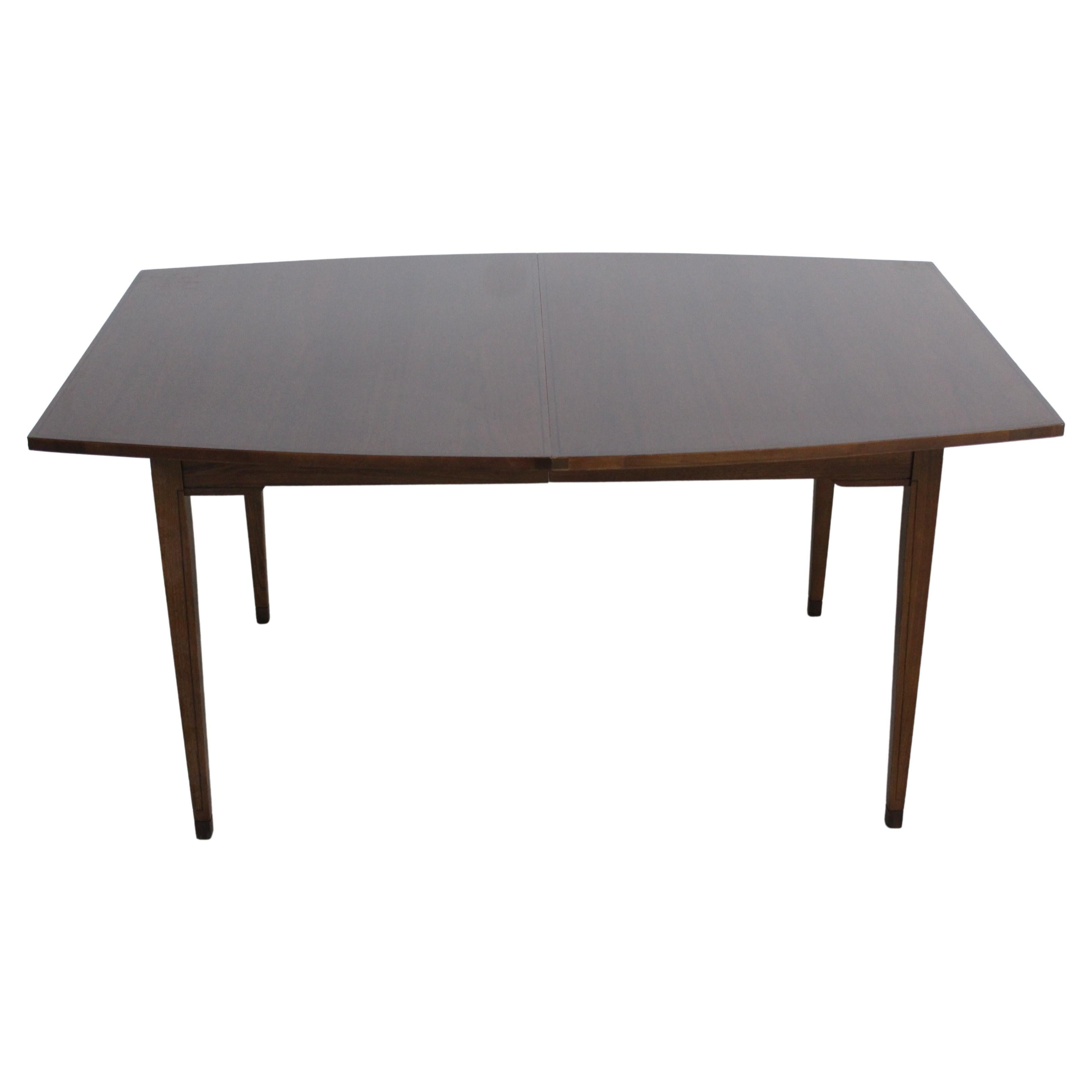 Mid-Century Modern Surfboard Walnut Dining Table by Broyhill For Sale