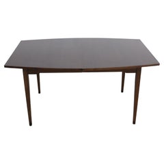 Retro Mid-Century Modern Surfboard Walnut Dining Table by Broyhill