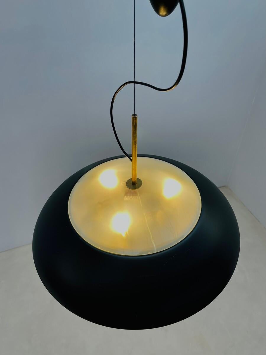 Mid-Century Modern Suspension with Counterweight by Oscar Torlasco, Italy, 1950s 4