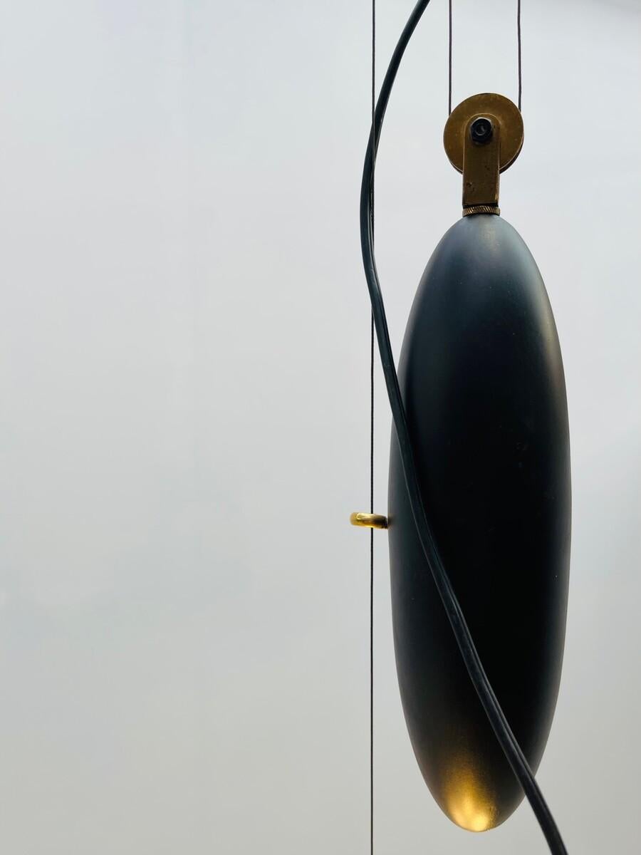 Mid-Century Modern Suspension with Counterweight by Oscar Torlasco, Italy, 1950s 1