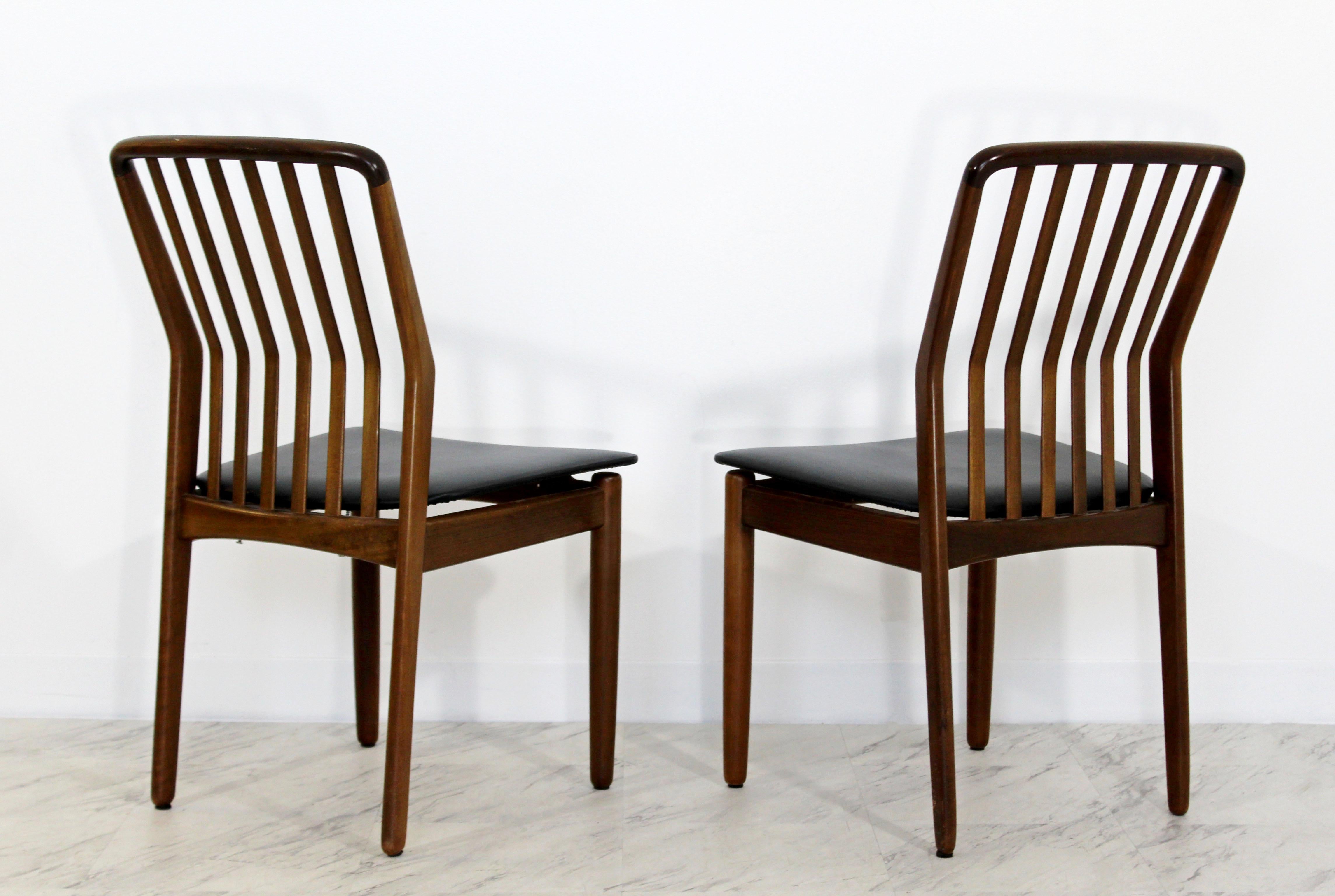 Mid-Century Modern Sven Madsen Set of 4 Walnut Side Dining Chairs Danish 2
