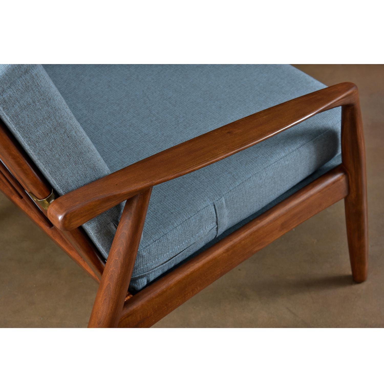 Fabric Mid-Century Modern Svend Madsen Beech Wood Lounge Chair