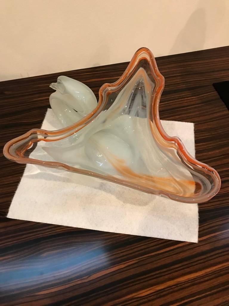 Mid-Century Modern Swan Glass Bowl 4