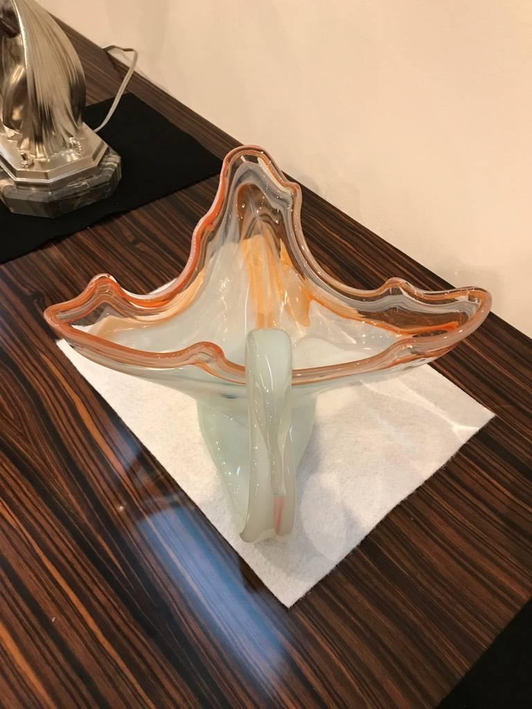 Late 20th Century Mid-Century Modern Swan Glass Bowl