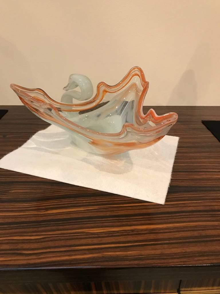 Mid-Century Modern Swan Glass Bowl 3