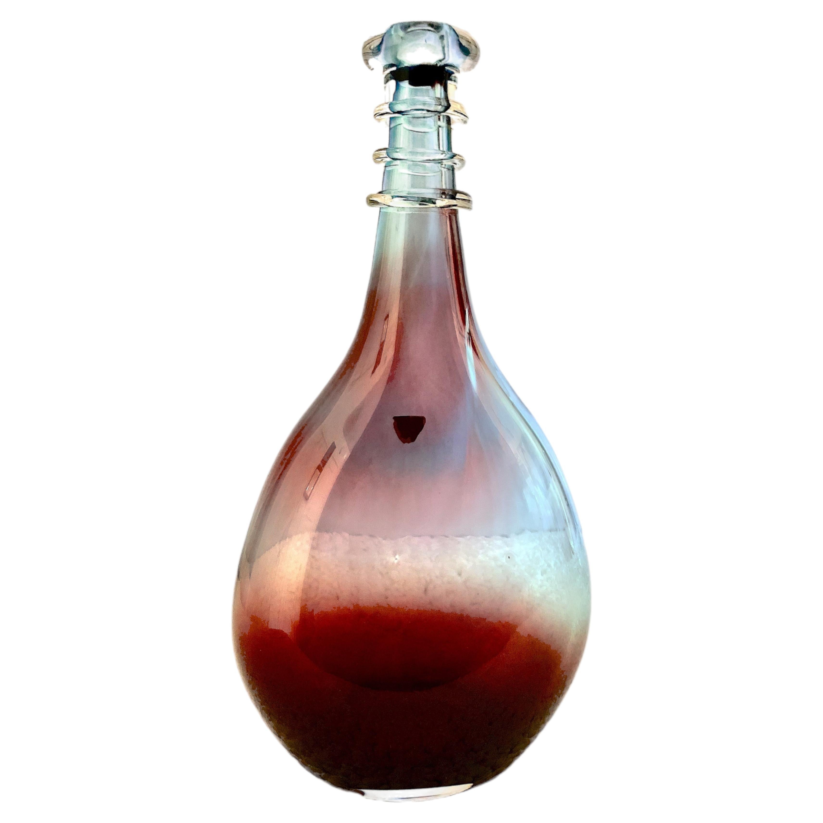 Carafe en verre d'art suédoise de style « Mid-Century Modern » signée Orrefors