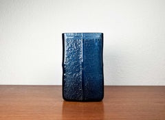 Mid-Century Modern Swedish Blue Glass Vase Christer Sjögren Lindshammar