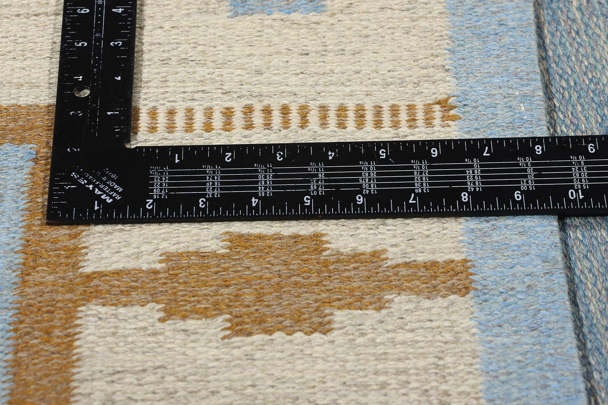 Lana Mid-Century Modern Swedish Blue Scandinavian Röllakan, 06'01 x 09'08 in vendita