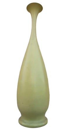 Mid Century Modern Swedish Ceramic Yellow Floor Vase