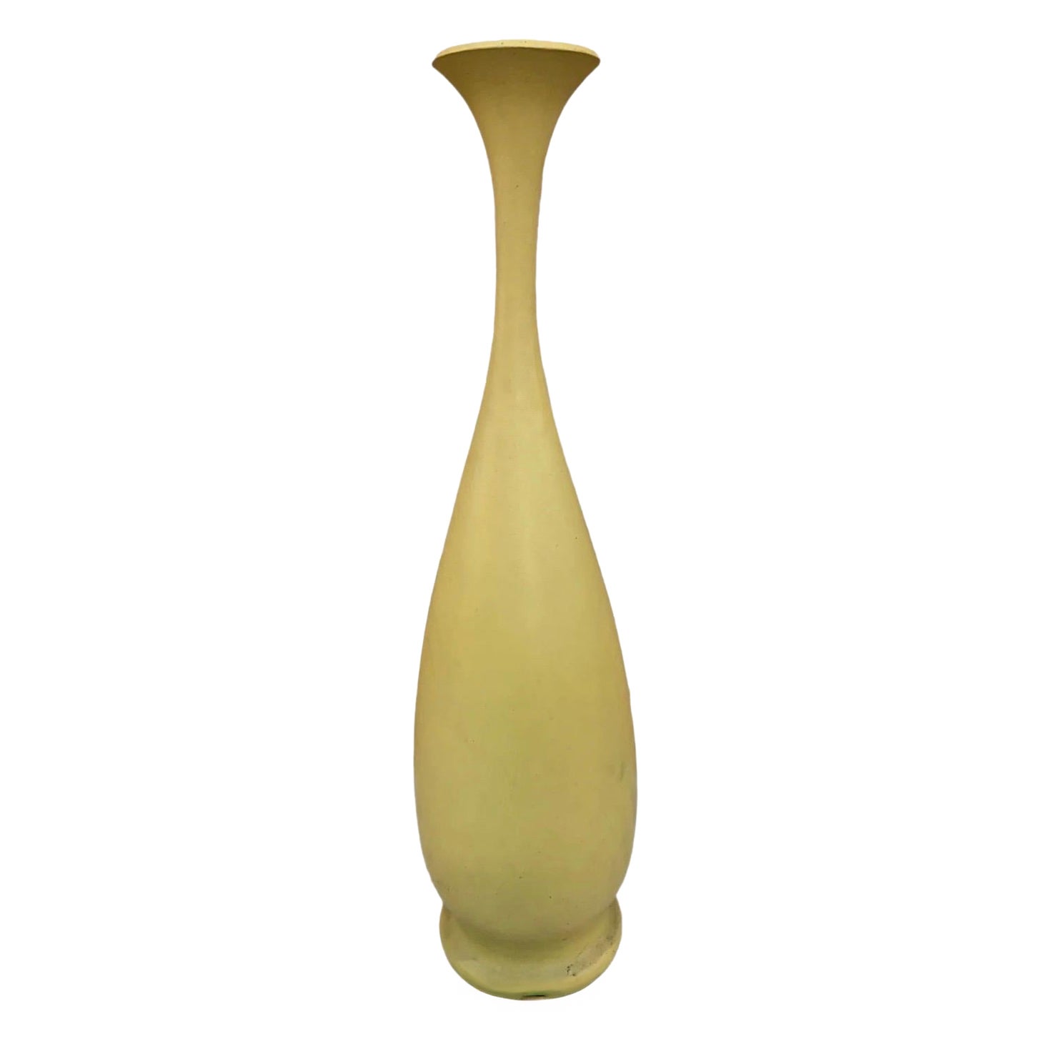 Mid Century Modern Swedish Ceramic Yellow Floor Vase