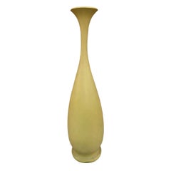 Mid Century Modern Swedish Ceramic Yellow Floor Vase