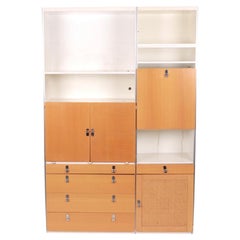 Mid-Century Modern Swedish Chrome Cane White Wall Shelf Unit by DUX of Sweden