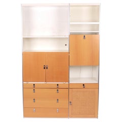 Used Mid-Century Modern Swedish Chrome Cane White Wall Shelf Unit by DUX of Sweden