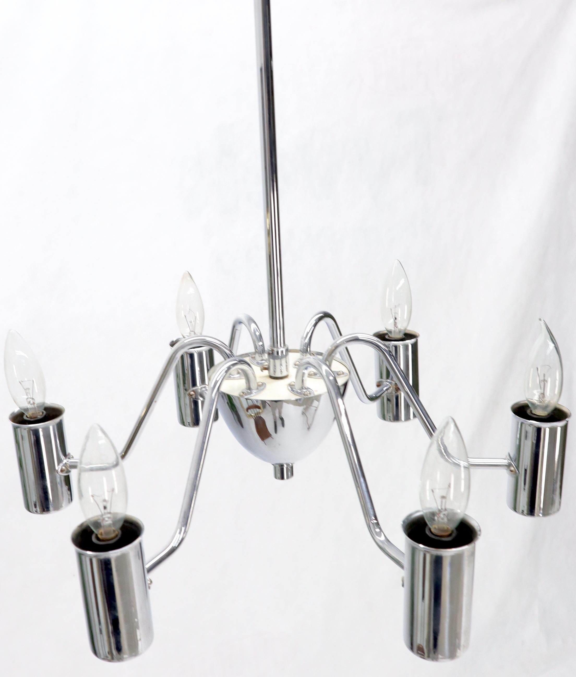 Svedese Lampadario svedese cromato di metà secolo moderno in vendita