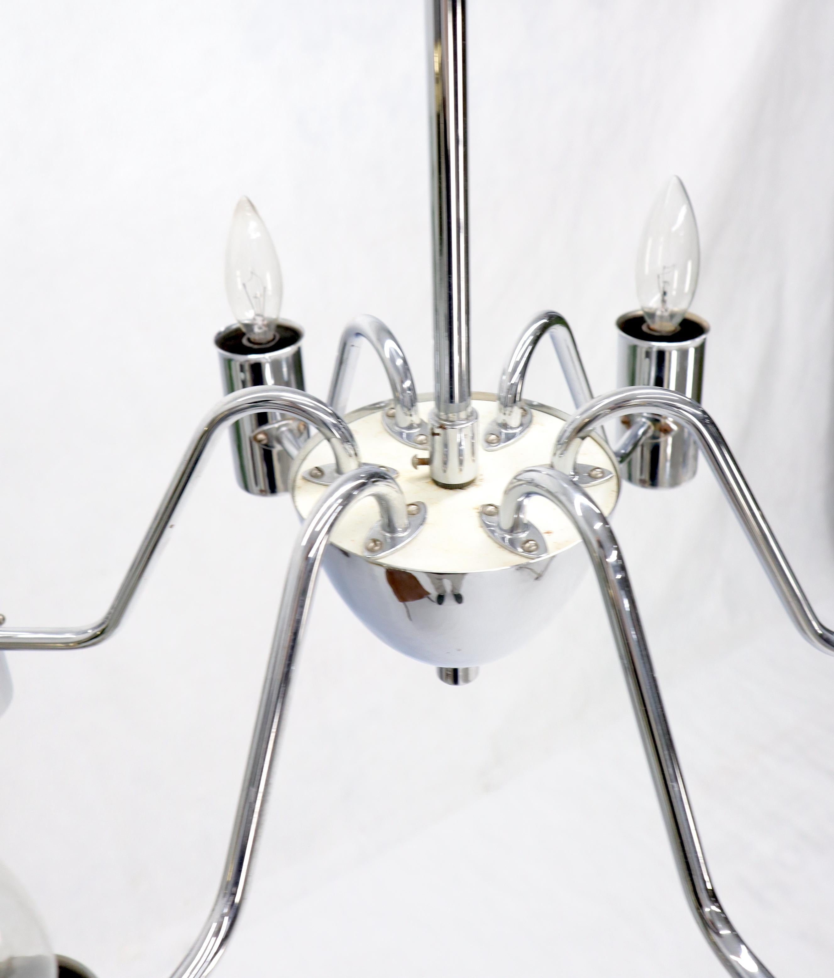 20th Century Mid-Century Modern Swedish Chrome-Plated Light Fixture Chandelier For Sale