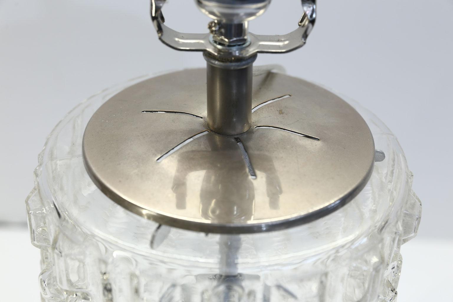 Mid-Century Modern Swedish Clear Glass Table Lamp 3