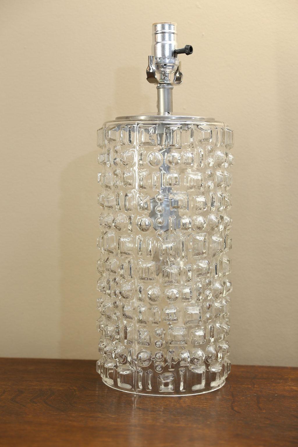Mid-Century Modern Swedish Clear Glass Table Lamp 7