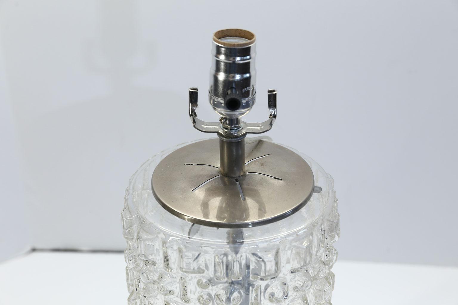 Hand-Crafted Mid-Century Modern Swedish Clear Glass Table Lamp