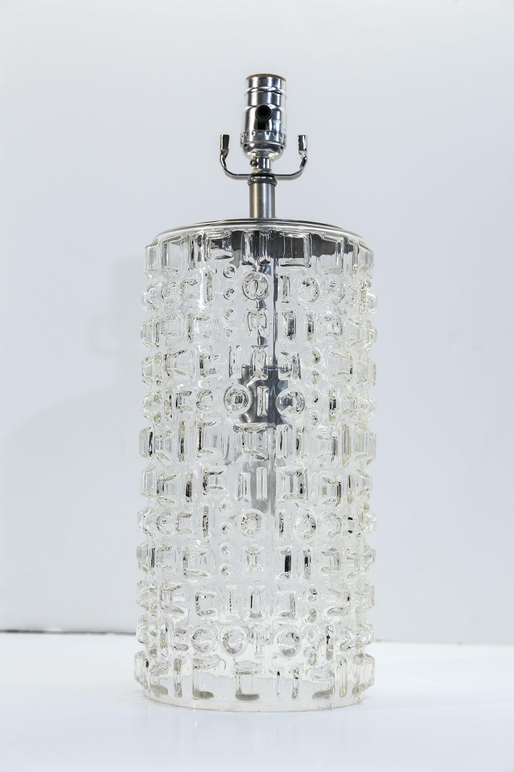 Blown Glass Mid-Century Modern Swedish Clear Glass Table Lamp