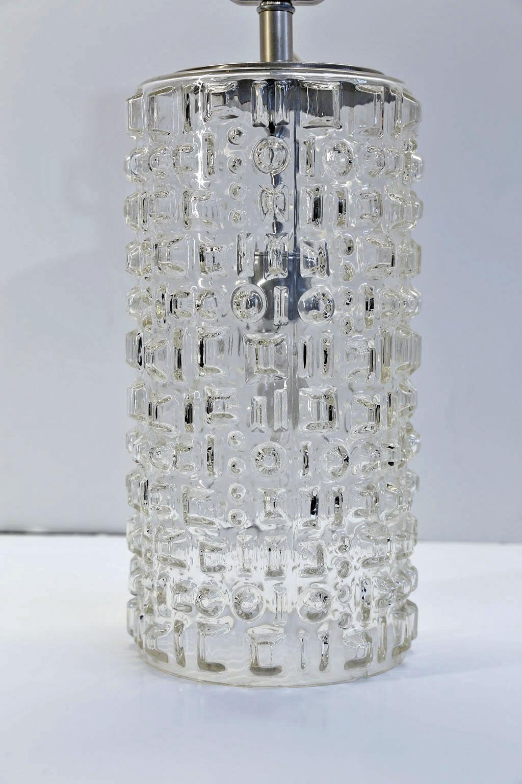 Mid-Century Modern Swedish Clear Glass Table Lamp 1